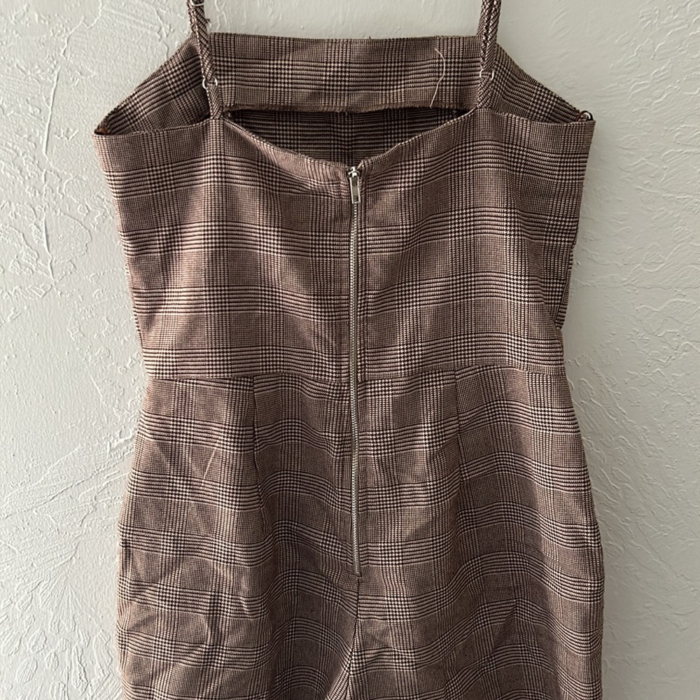 Houndstooth Spaghetti Adjustable Strap Romper W/ … - image 4